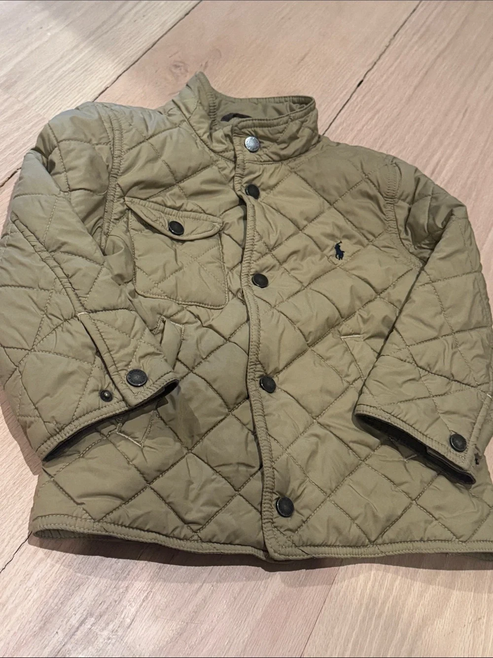 Polo by Ralph Lauren Beige Khaki Boys Size 5 Quilted Kids Puffer Jacket